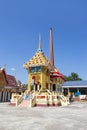 Crematorium with blue sky background in the Thai temple Royalty Free Stock Photo