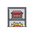 Crematorium line color icon. Religion. Sign for web page