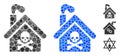 Crematory Building Mosaic Icon of Round Dots