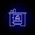 crematory, death outline blue neon icon. detailed set of death illustrations icons. can be used for web, logo, mobile app, UI, UX