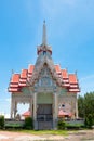crematory or pyre against blue sky in Thai temple
