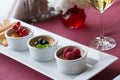 Creme brulee with berries Royalty Free Stock Photo