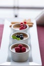 Creme brulee with berries. Royalty Free Stock Photo