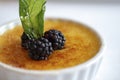 Creme brulee with blackberries Royalty Free Stock Photo