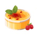 creme brulee cheesecake VECTOR ILLUSTRATION