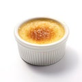 Creme brulee on white background, Generative AI