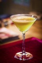 Creme caramel martini cocktail in trendy bar Royalty Free Stock Photo