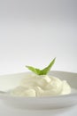 Creme fraiche with basil Royalty Free Stock Photo