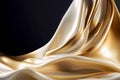 Creme silk fabric texture background. Golden elegant luxury satin cloth with wave. Prestigious, award, luxurious Royalty Free Stock Photo