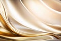 Creme silk fabric texture background. Golden elegant luxury satin cloth with wave. Prestigious, award, luxurious Royalty Free Stock Photo