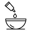 Creme tube drop dye icon, outline style