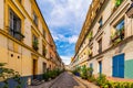 Cremieux Street (Rue Cremieux), Paris, France. Rue Cremieux in the 12th Arrondissement is one of the prettiest residential streets