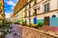 Cremieux Street Rue Cremieux, Paris, France. Rue Cremieux in the 12th Arrondissement is one of the prettiest residential streets Royalty Free Stock Photo