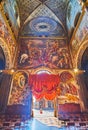 Cremona Cathedral frescoed counter-facade, on April 6 in Cremona, Italy