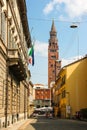 Beautiful architecture of bell tower Torrazzo of Cremona in Cremona Royalty Free Stock Photo