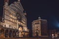 CREMONA, ITALY - Jan 10, 2019: Duomo of Cremona during the night Royalty Free Stock Photo