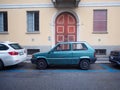 80's fiat panda vintage city car italian design parked in the street Royalty Free Stock Photo