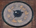 Cremona, italy, view of the old town center tower and large sundial.