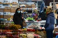 Cremona, Lombardy, Italy - 17th march 2021 flower market allowed in new red zone lockdown