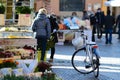 Cremona, Lombardy, Italy - 17th march 2021 flower market allowed in new red zone lockdown