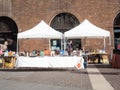 Cremona, Lombardy, Italy - 21st june 2020 - The First Sunday flea antiques and Vanitas market opened this weekend and attracted