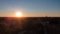 Cremona Lombardy Italy at sunset aerial drone view of the city Royalty Free Stock Photo