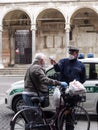 Cremona, Lombardy, Italy - 13 th may 2020 - People grocery shopping socially distance d in local biologic open food market