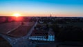 Cremona Lombardy Italy at sunset aerial drone view of the city Royalty Free Stock Photo