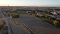 Cremona Lombardy Italy at sunset aerial drone view of the city Royalty Free Stock Photo