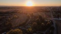 Cremona Lombardy Italy at sunset aerial drone view of the city Royalty Free Stock Photo