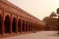 Crenellated Red Sandstone arcades Taj Mahal, India