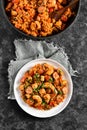 Creole jambalaya with chicken, smoked sausages and vegetables