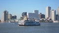 Creole Queen Paddle Boat Cruising the Mississippi River in New Orleans Royalty Free Stock Photo