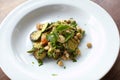 Creole salad with beans, chickpeas and zucchini