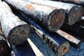 Creosote treated poles