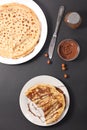 Crepe with chocolate spread Royalty Free Stock Photo