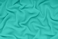 Crepe de Chine sea green colour, aquamarine cloth Royalty Free Stock Photo