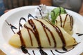 Crepe or French crepe with ice cream Royalty Free Stock Photo