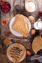 Crepe and ingredient Royalty Free Stock Photo