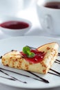 Crepe with jam Royalty Free Stock Photo