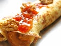 Crepe with Jam and Walnuts Royalty Free Stock Photo