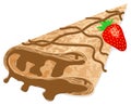 Crepe (pancake) with chocolate and strawberry Royalty Free Stock Photo