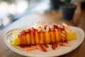 Crepe roll strawberry Royalty Free Stock Photo