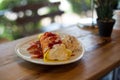 Crepe roll strawberry Royalty Free Stock Photo