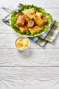 Crepe rolls with ground chicken meat, top view Royalty Free Stock Photo