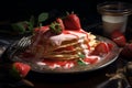 crepe with strawberries on plate