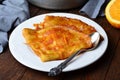 Crepe Suzette, Crepes with Orange Sauce Royalty Free Stock Photo