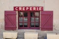 Creperie french text sign means battercake on restaurant building in upper old town in France brittany