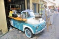 A creperie made in an old Fiat 500