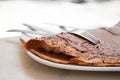 Crepes with Banana and Chocolate cream Royalty Free Stock Photo